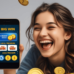 Ponsel menunjukkan kemenangan dari situs slot online modal pulsa